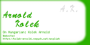 arnold kolek business card